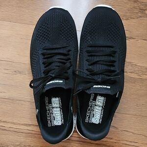 Skechers Black Lace-Up Sneakers